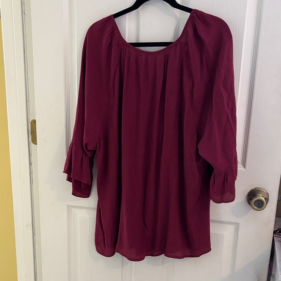 NY Collection Burgundy Blouse - Picture 3 of 4